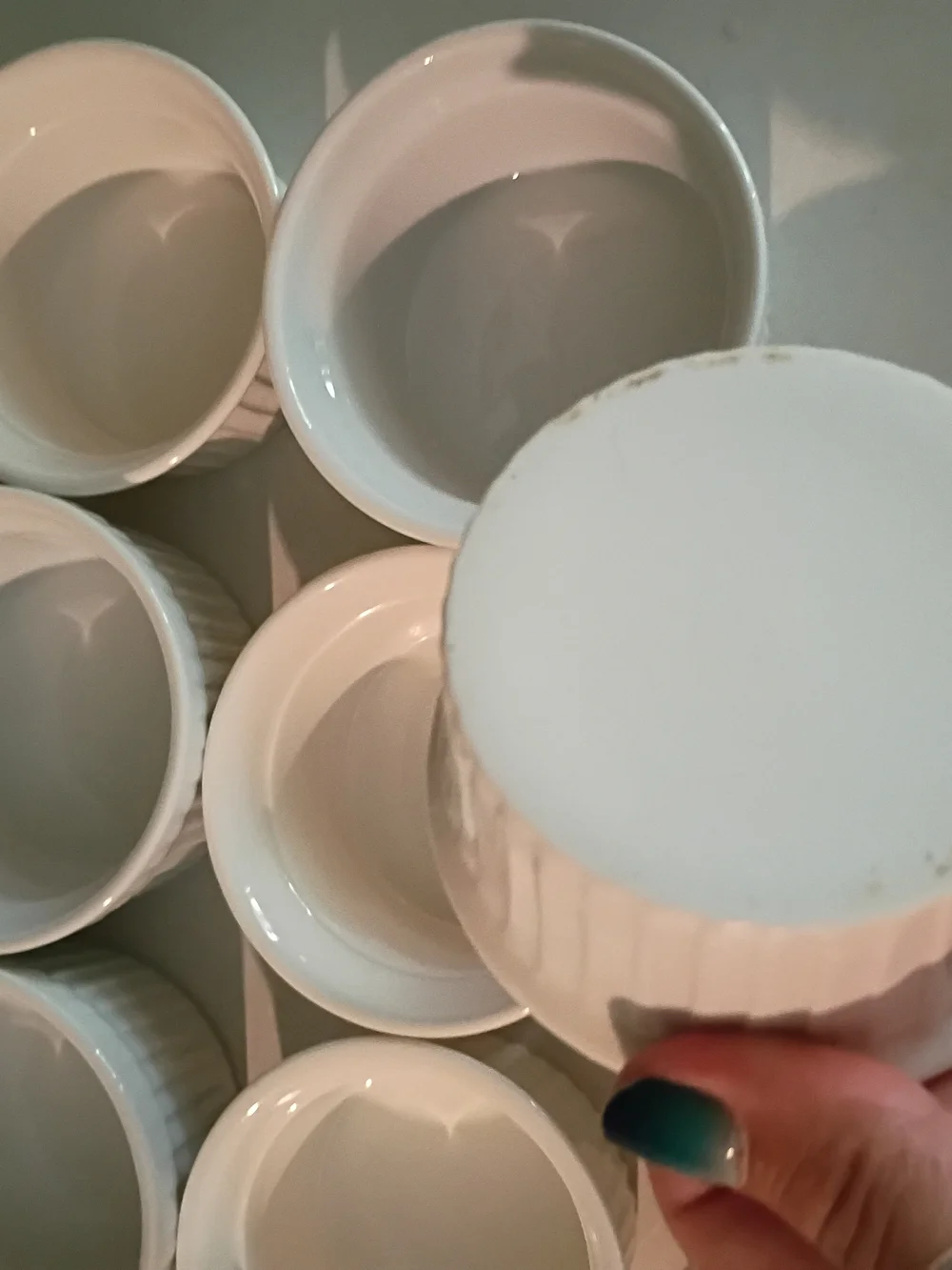 White Ceramic Ramekins - Set of 10